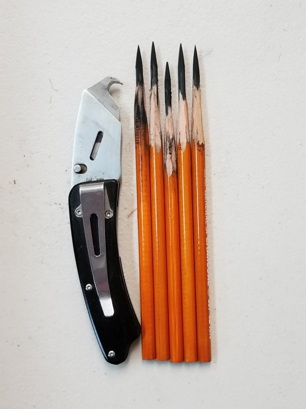 Sharpened Charcoal Pencils