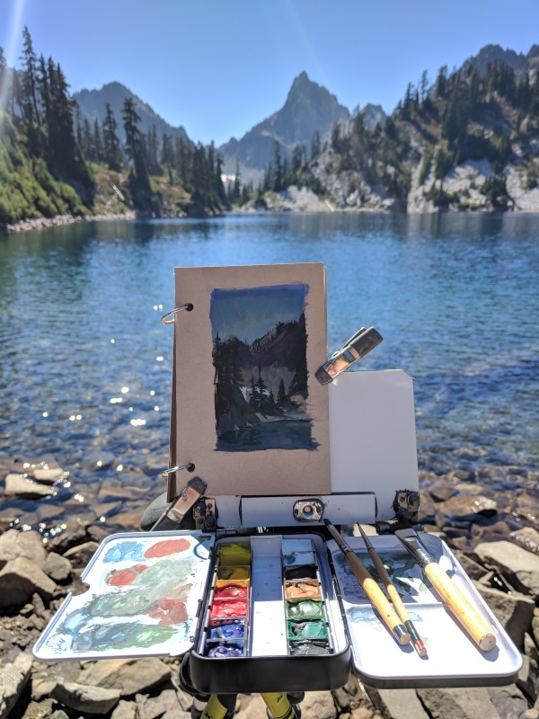 Custom Gouache Sketchbook in use