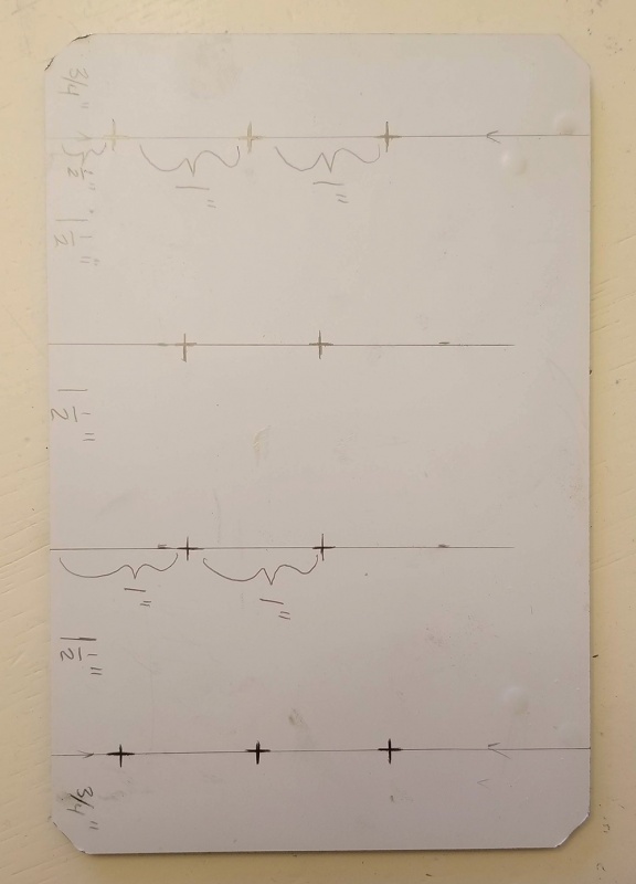 locations where magnets will be inserted into the sketch easel