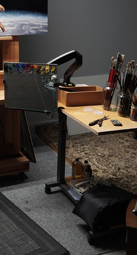 My $10 glass palette and DIY easel (see comments) : r/oilpainting